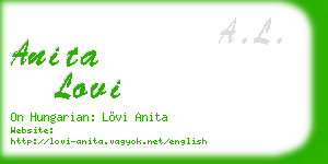 anita lovi business card